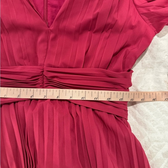 Aureta X Anthropologie Pleated Long-Sleeve V-Neck Dress lined - Picture 8 of 12